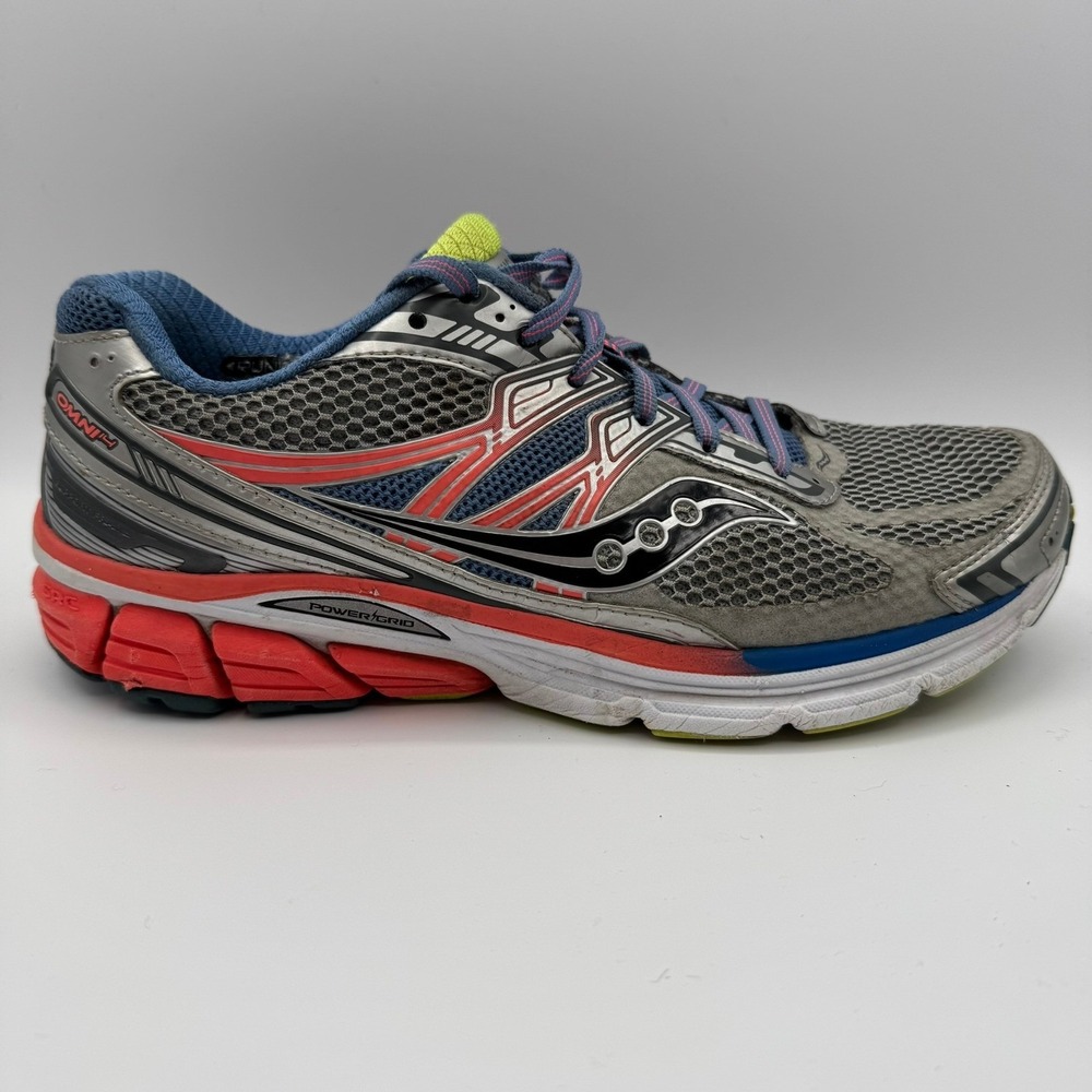 Saucony Omni 14 Running‎ Shoes Women's Size 9 Gray Pink Blue S10270-1 Athletic